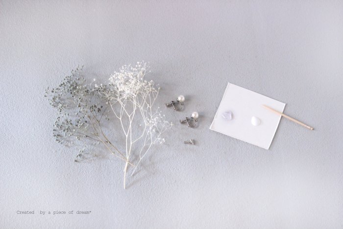 カスミソウ　かすみ草　ピアスの作り方　材料