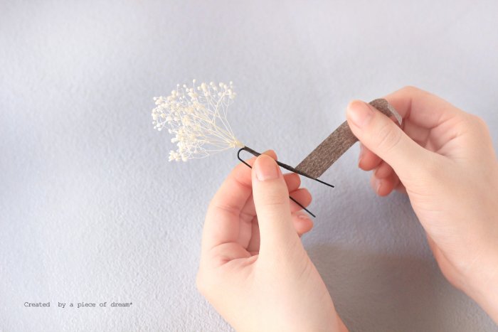 かすみ草 髪飾り 作り方