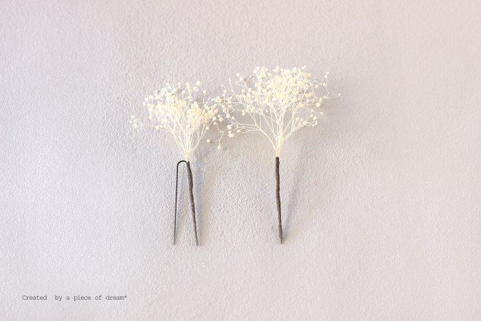 かすみ草 髪飾り 作り方