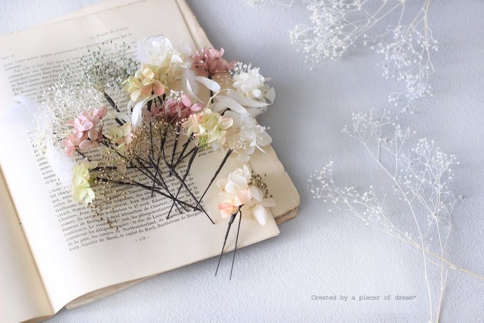 かすみ草 髪飾り 作り方